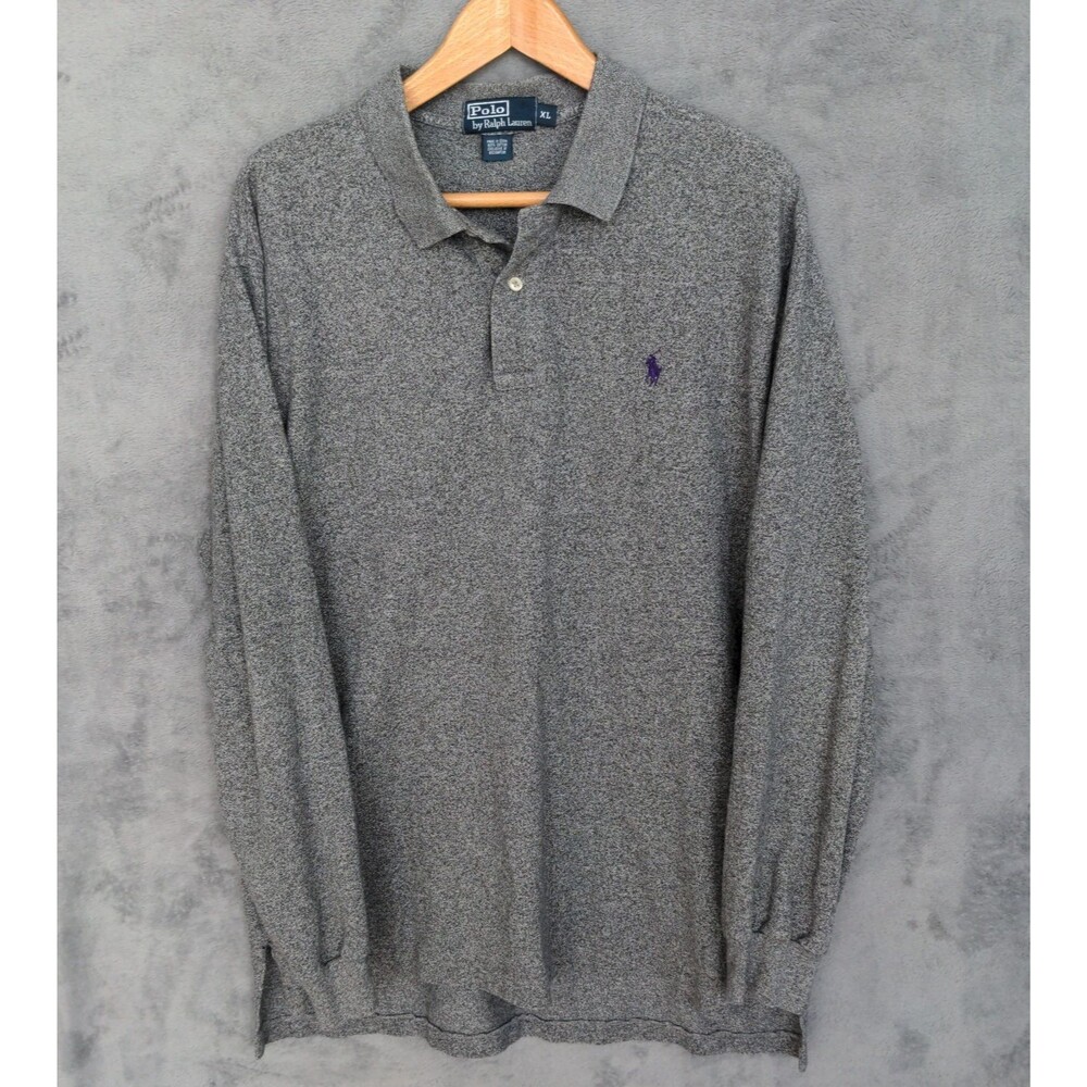 Polo Ralph Lauren Polo Shirt Long Sleeve Size XL Gray Pony Preppy Rugby Classic